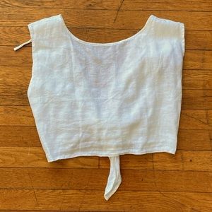 White Linen Lou & Grey Top